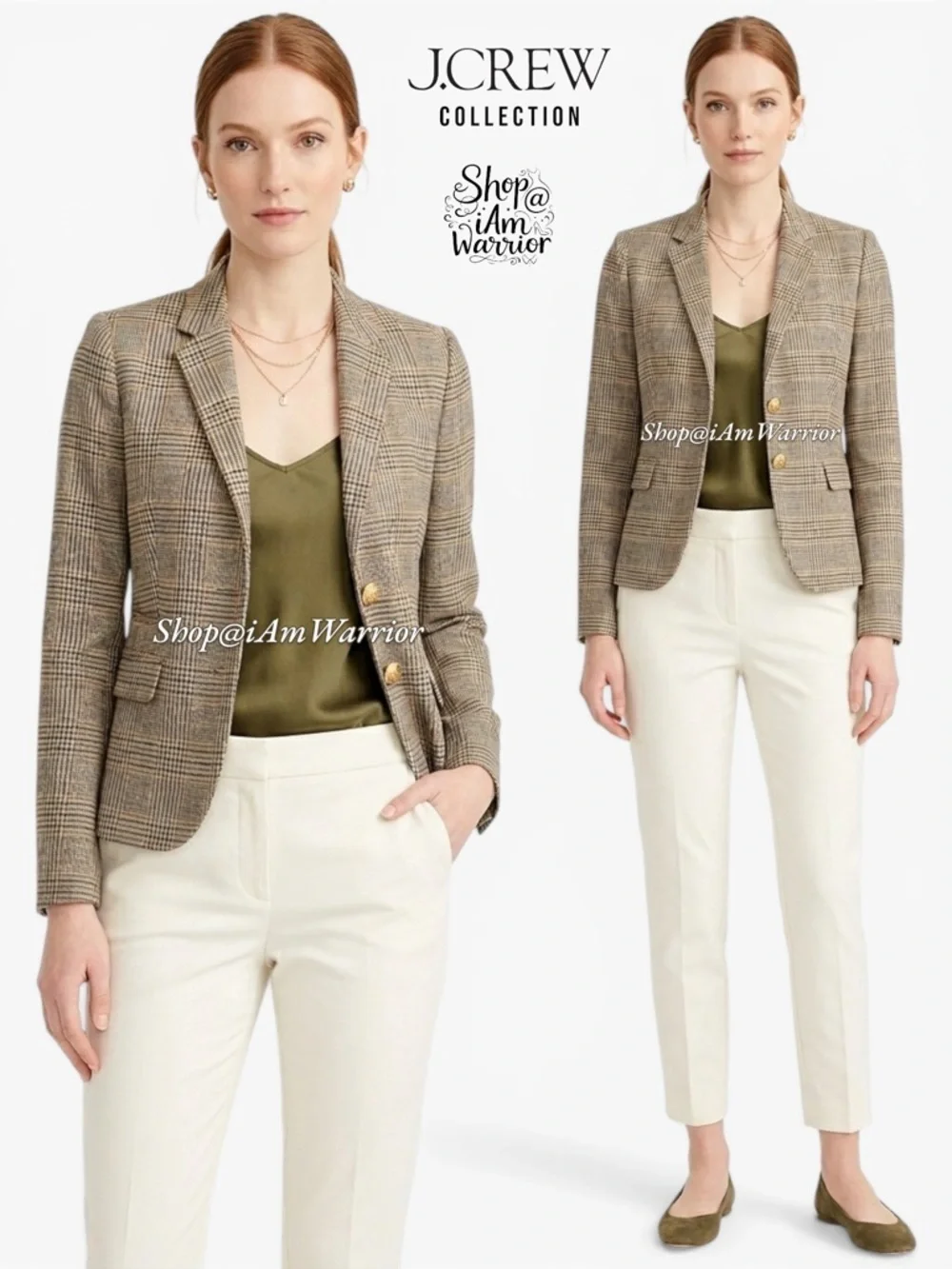 J.Crew Collection houndstooth plaid wool schoolboy blazer *shop@iamwarrior